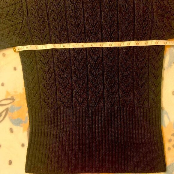 Adrienne Vittadini studio open knit sweater wide sleeve sweater size M - Picture 4 of 10